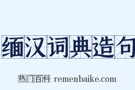缅汉词典造句是什么意思的图片